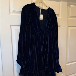 Free People Navy Velvet Dress